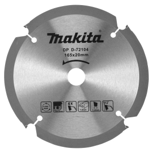 Makita PCD Fibre Cement Blade 165 x 20mm x 4T (D-72104)
