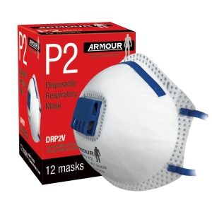 Armour Disposable Respirator Valve Mask - P2 (12 Pack)