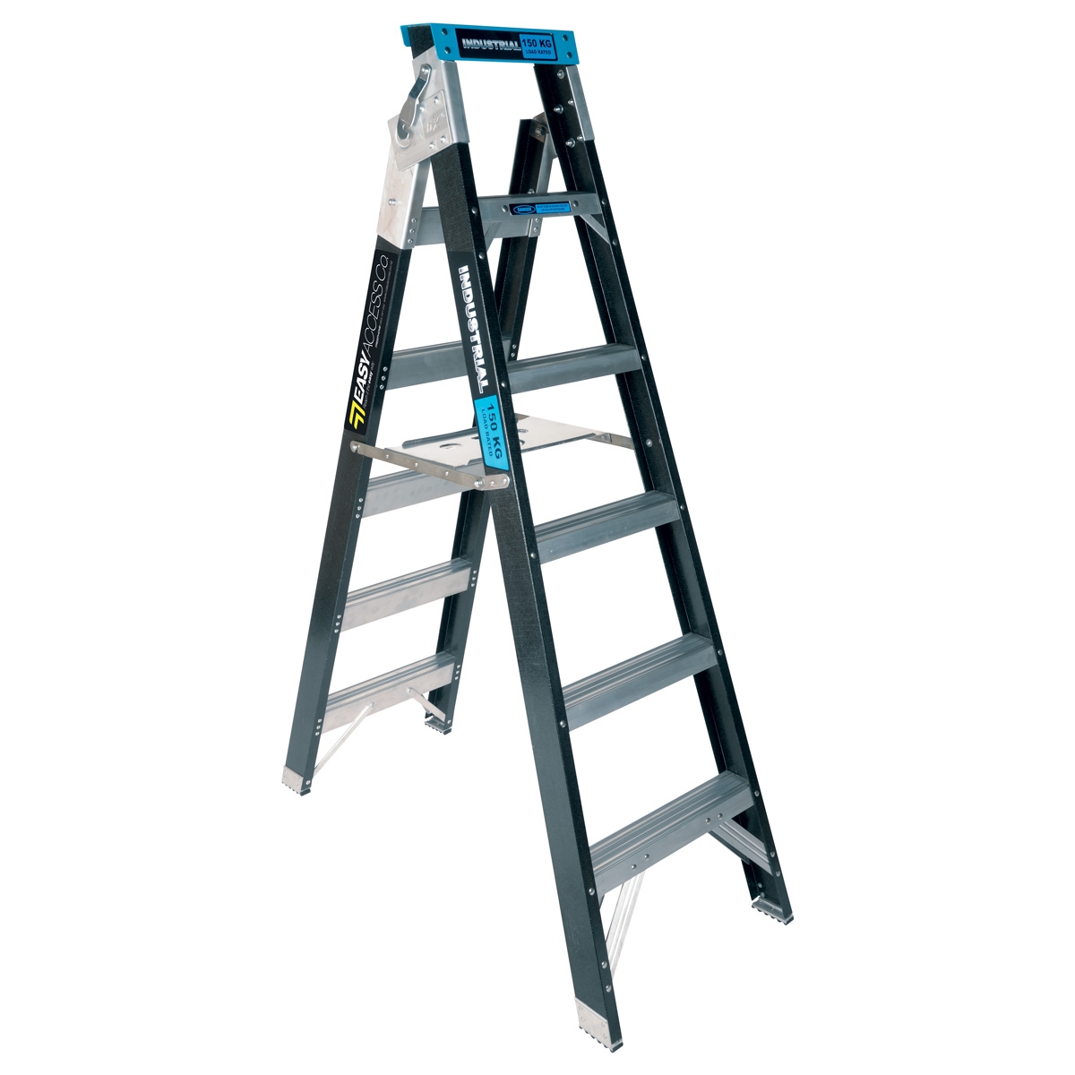 Easy Access Fibreglass Step/Extension Ladder 6-Step 1.8-3.2m