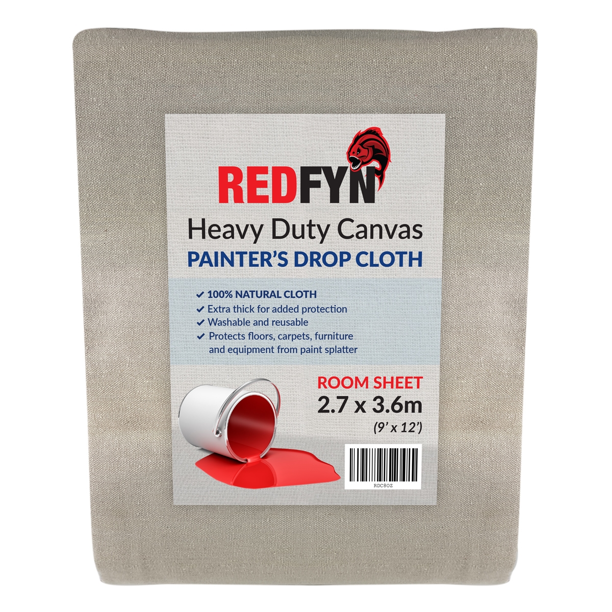 REDFYN Heavy Duty Painter's Drop Cloth 12' x 9' (3.6m x 2.7m)