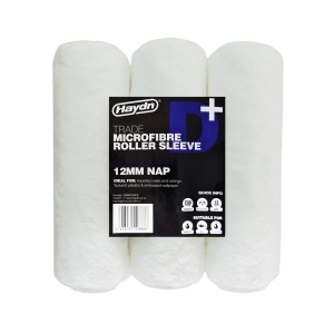 Haydn Trade Microfibre 230mm 12mm Nap Paint Roller Sleeves (3 Pack)