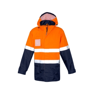 Syzmik Mens Hi Vis Ultralite Waterproof Jacket Orange/Navy ZJ357