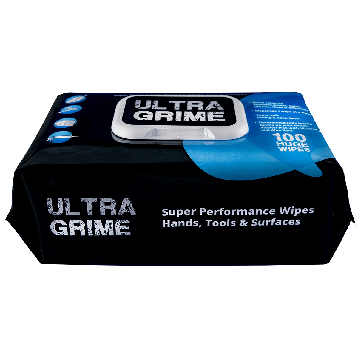 Nuvik UltraGrime Industrial Wipes (Pack 100) With Antibacterial Agents
