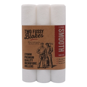 Two Fussy Blokes Microfibre Roller Sleeves 270 x 5mm Nap Smooth (3 Pack)