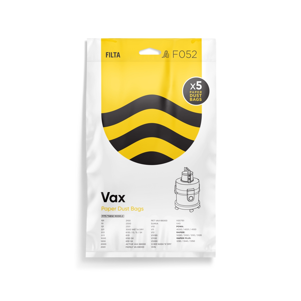 Filta Vax Paper Vacuum Cleaner Bags (5 Pack)