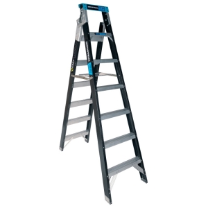 Easy Access Fibreglass Step/Extension Ladder 7-Step 2.1-3.9m