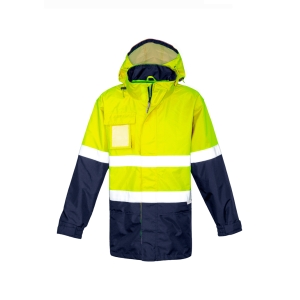 Syzmik Mens Hi Vis Ultralite Waterproof Jacket Yellow/Navy ZJ357