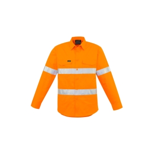 Syzmik Mens Hi Vis Hoop Taped Long Sleeve Shirt Orange ZW640