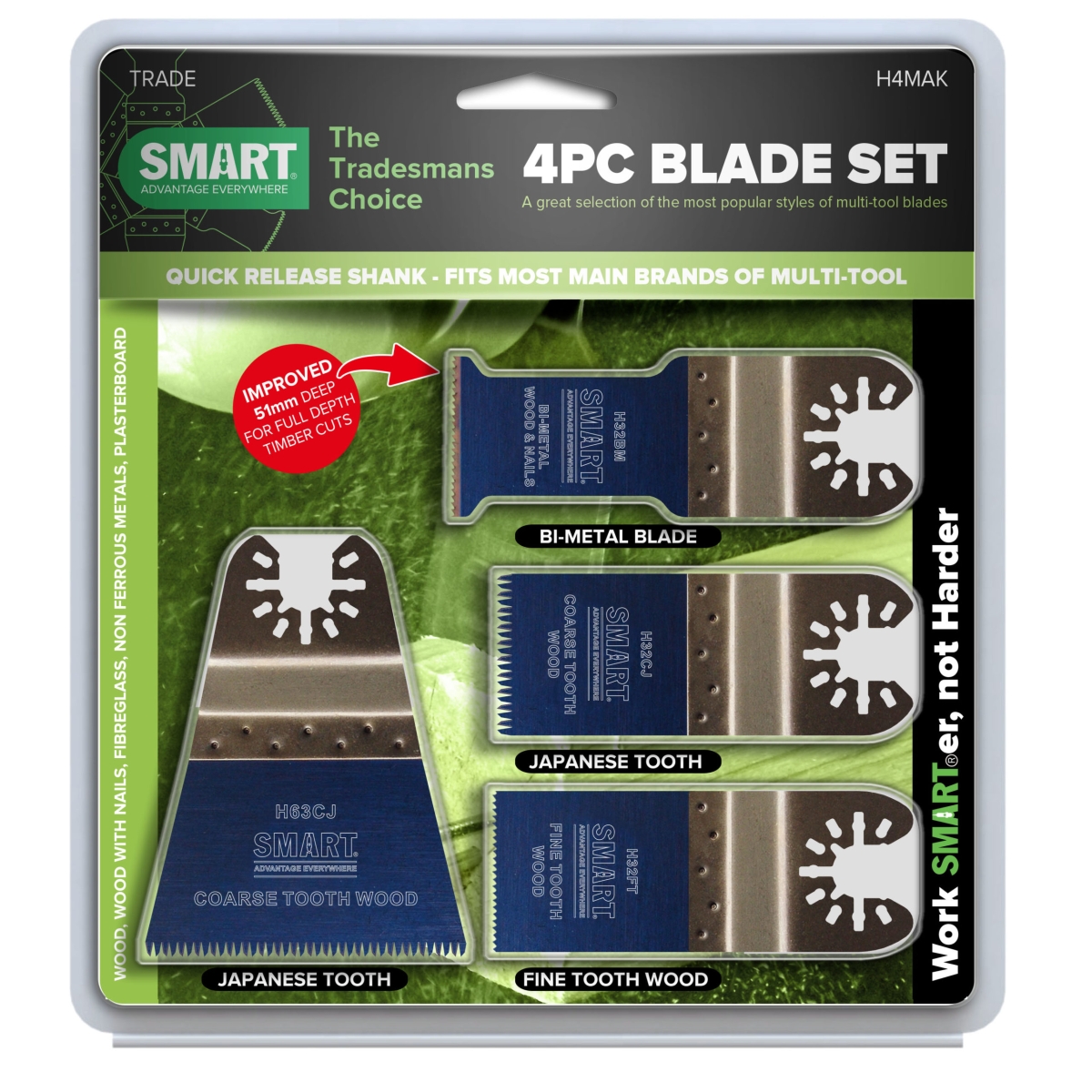 Smart Multi Tool Blades H4MAK 4 Piece Assortment Pack