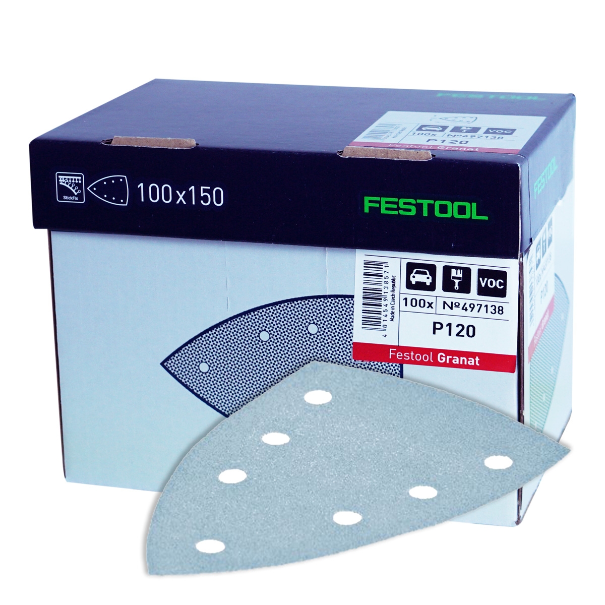 Festool Brilliant 2 Delta Triangle Sandpaper Sheet DTS 100 x 150mm
