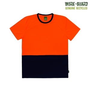 Work-Guard Recycled Hi Vis T-Shirt Orange/Navy