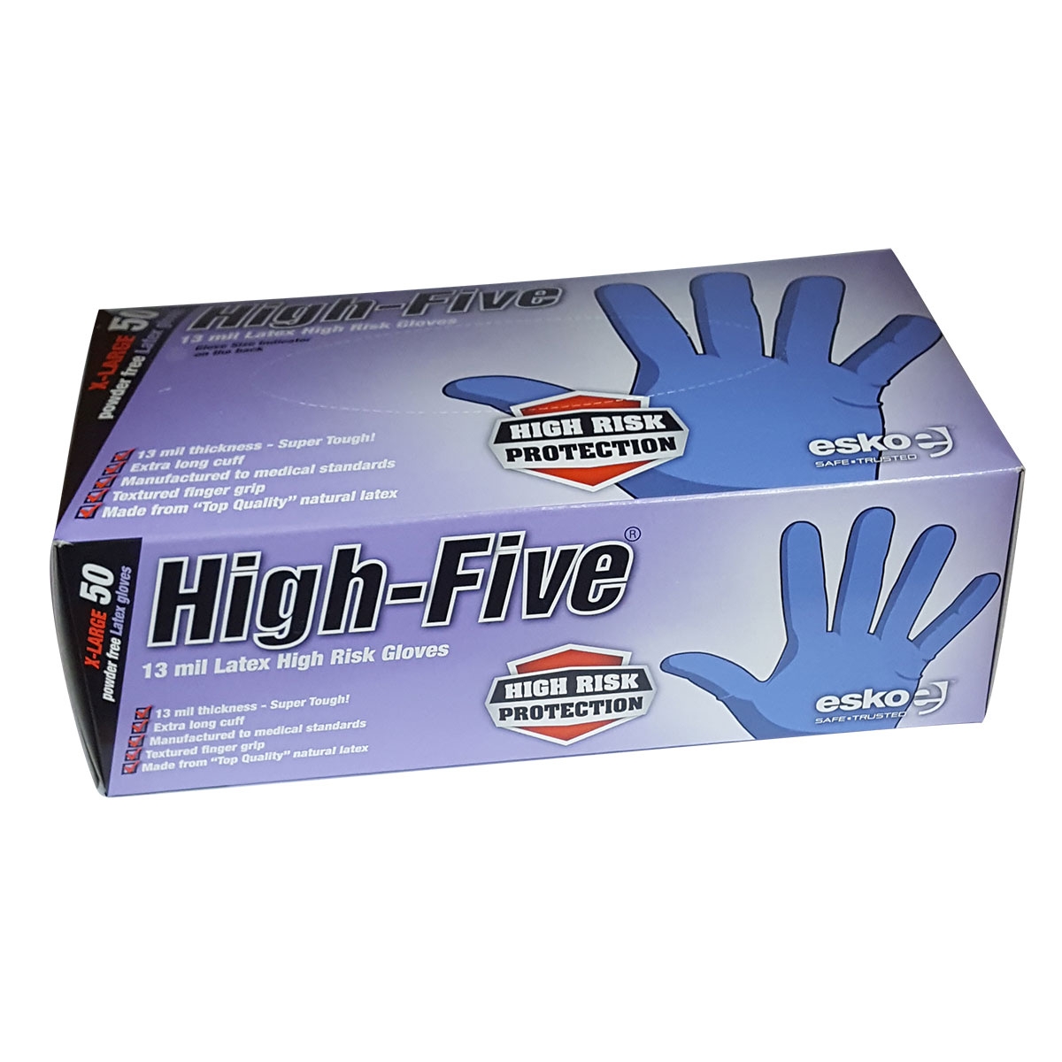 High-Five High Risk Latex Disposable Gloves (Packet 50)