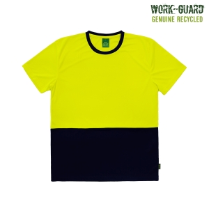 Work-Guard Recycled Hi Vis T-Shirt Yellow/Navy