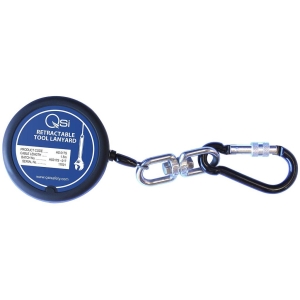 QSI Retractable Tool Lanyard 1.5m with Stop Function & Black Carabiner - QSI (HS017S)