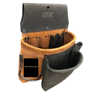 OX Pro Tan & Black Leather Framers Pouch - 8 Pocket