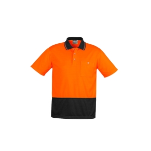Syzmik Unisex Hi Vis Basic Short Sleeve Polo Orange/Black