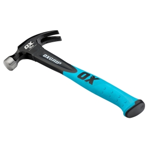 OX Trade 16-Ounce Fiberglass Handle Curved Claw Hammer
