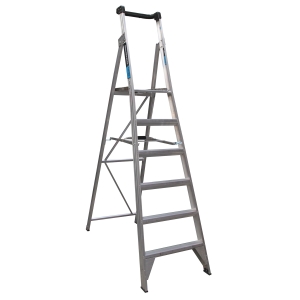 Easy Access 180kg Rated Aluminium Platform Ladder 6-Step 1.69m