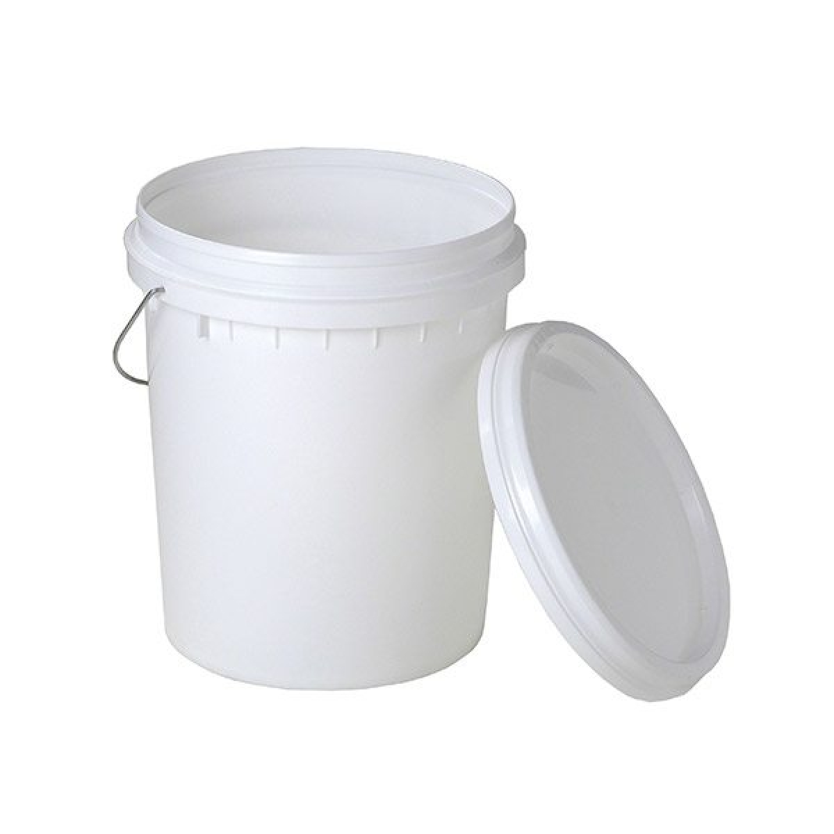 White Plastic Bucket Pail (with lid) 20L