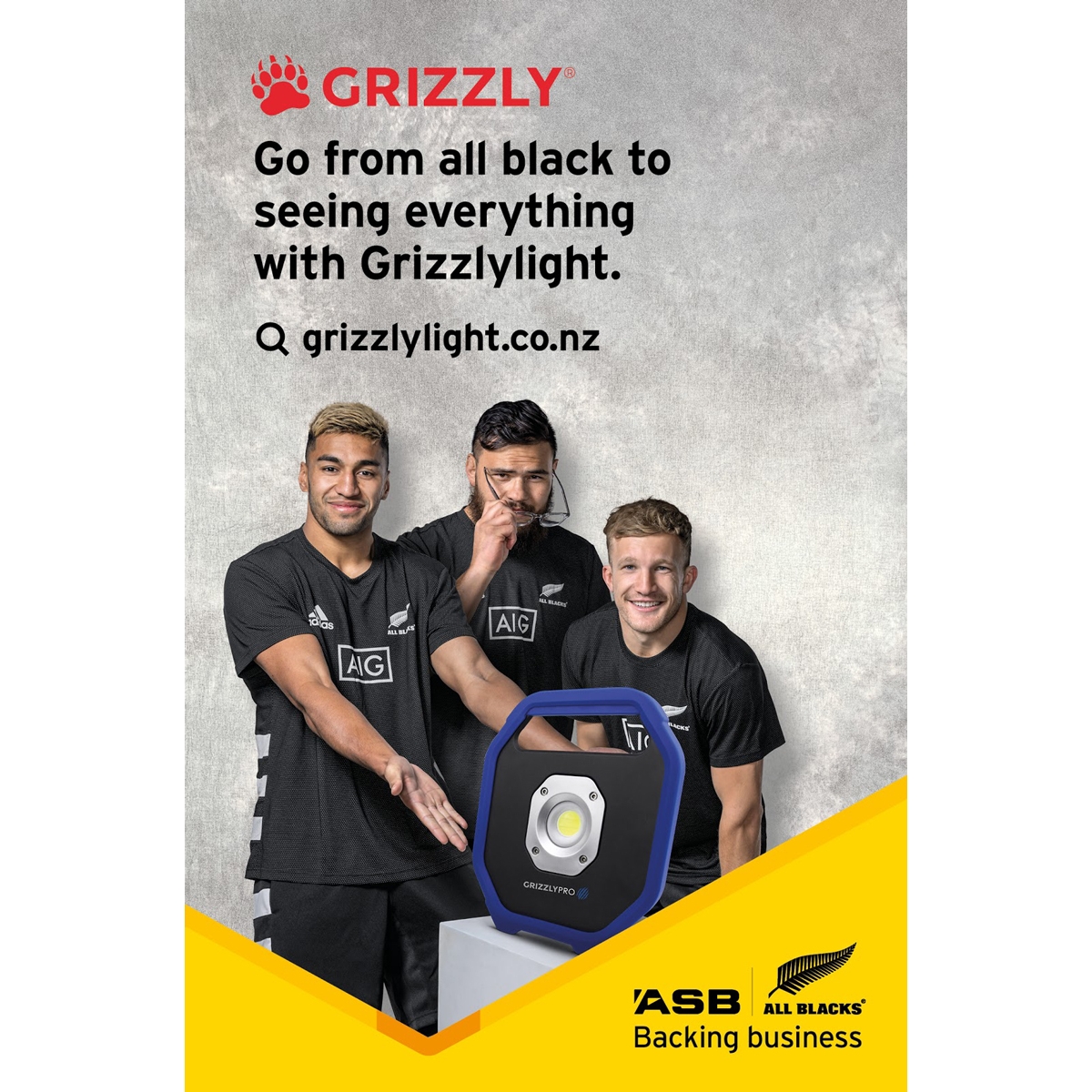 Grizzly Hybrid 2200 Lumen Worklight (for DeWalt, Metabo & Milwaukee batteries)