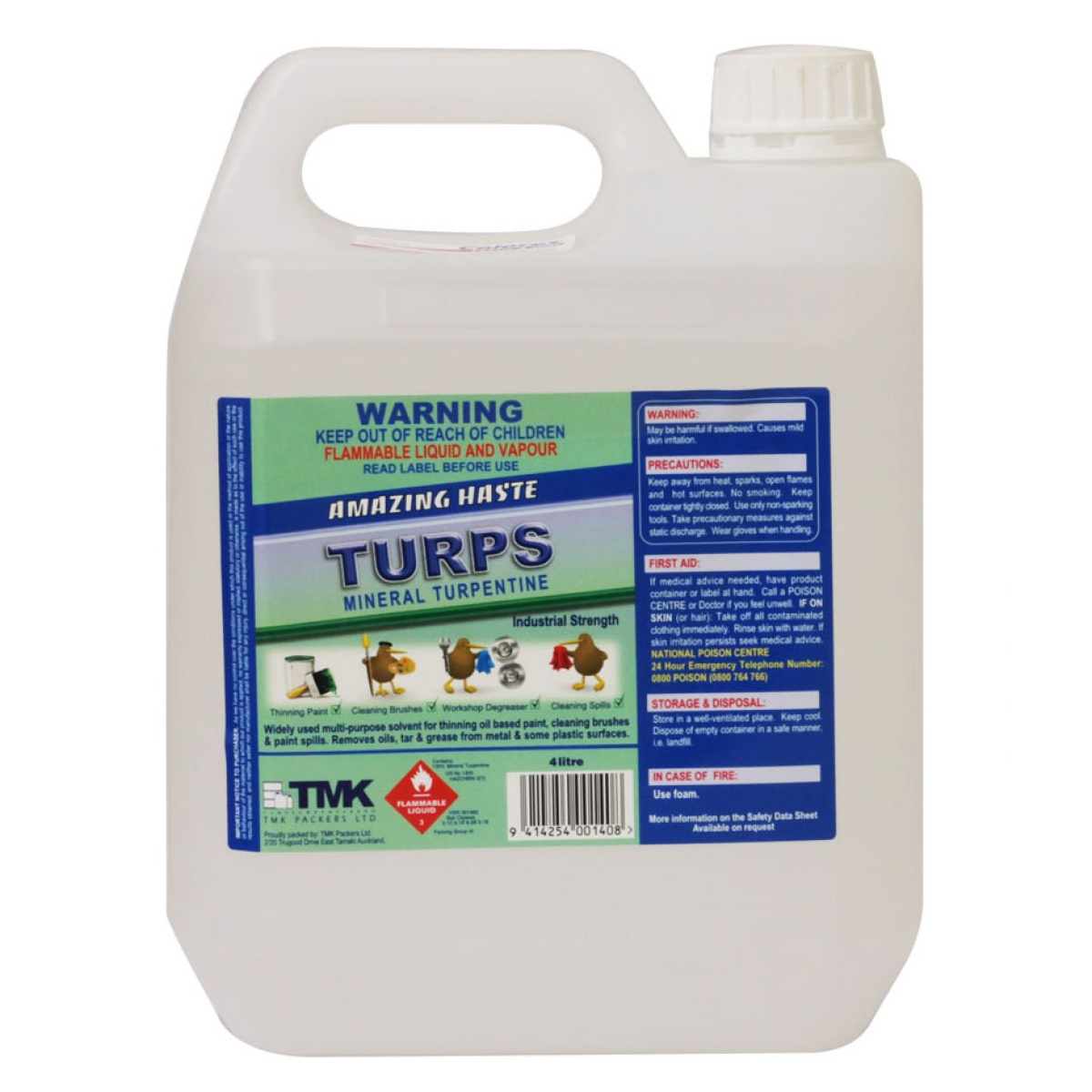 Mineral Turpentine (Turps) 4L