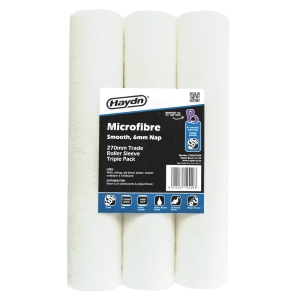Haydn Trade Microfibre 270mm Smooth 6mm Nap Paint Roller Sleeves (3 pack)