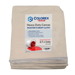 Colorex Heavy Duty Painter's Canvas Drop Cloth 12' x 9' (3.6m x 2.7m)