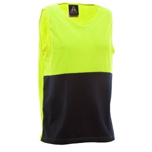 Safe-T-Tec Hi Vis Yellow/Navy Day Only Singlet 801096