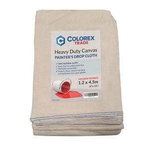 Colorex Heavy Duty Painter's Canvas Drop Cloth Hallway Runner 15' x 4' (4.5m x 1.2m)