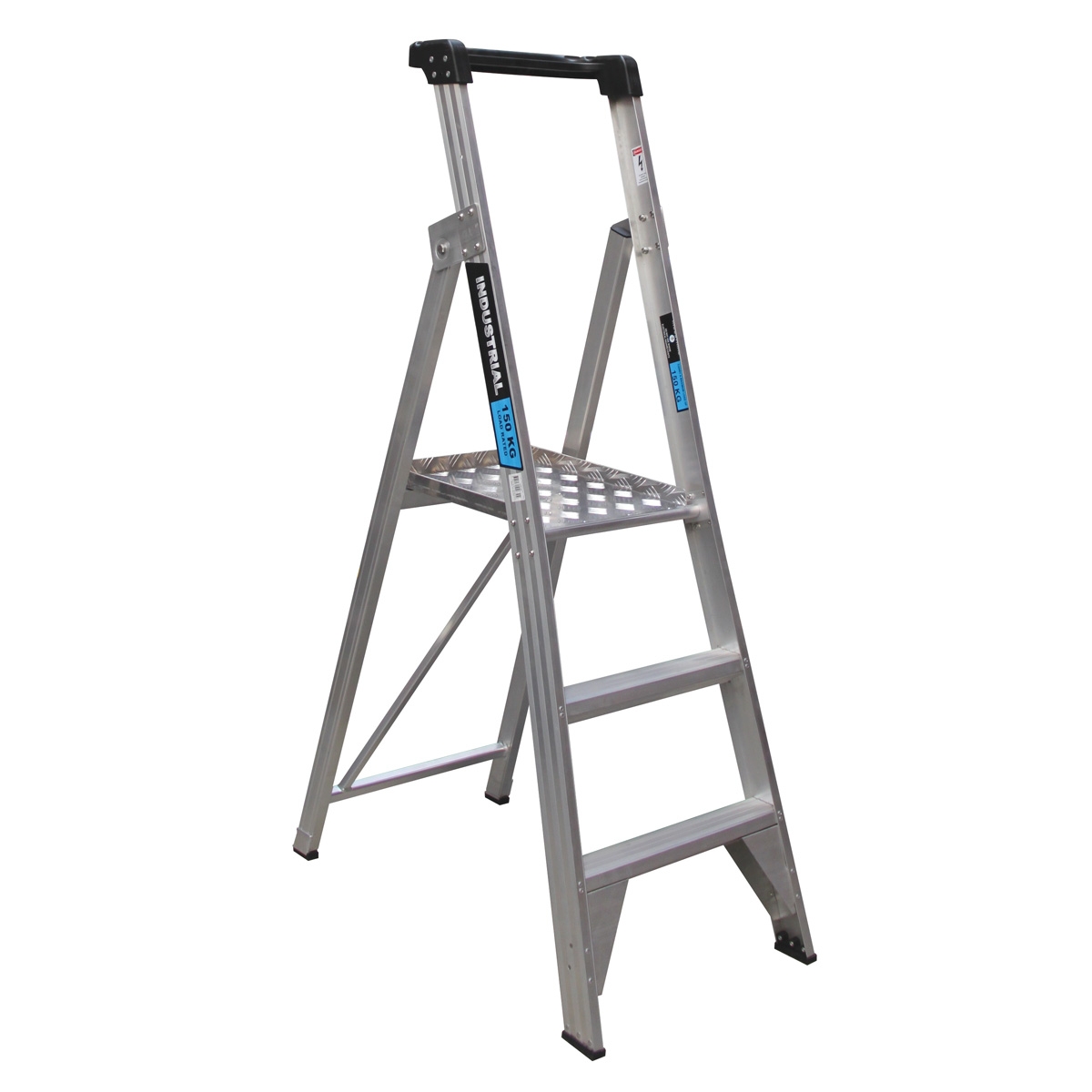 Easy Access 180kg Rated Aluminium Platform Ladder 3-Step 0.85m