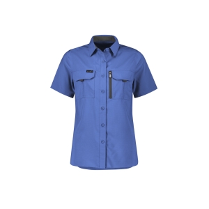 Syzmik Womens Outdoor Short Sleeve Shirt Blue ZW765