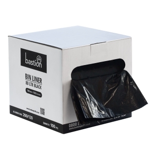 Bastion Bin Liner Rubbish Bags on a Roll 80L Black (100 Bags)